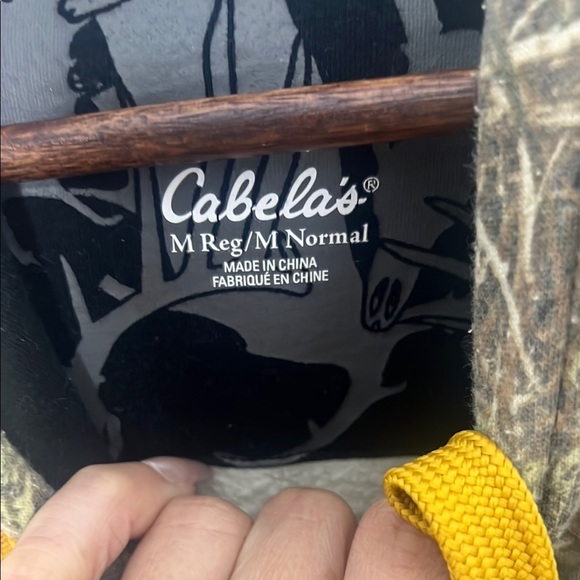 Cabela's Woodland Camo Hoodie with Yellow Accents - Picture 2 of 5